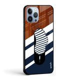 Bold Stripes Glass case with Slider Phone Grip Combo