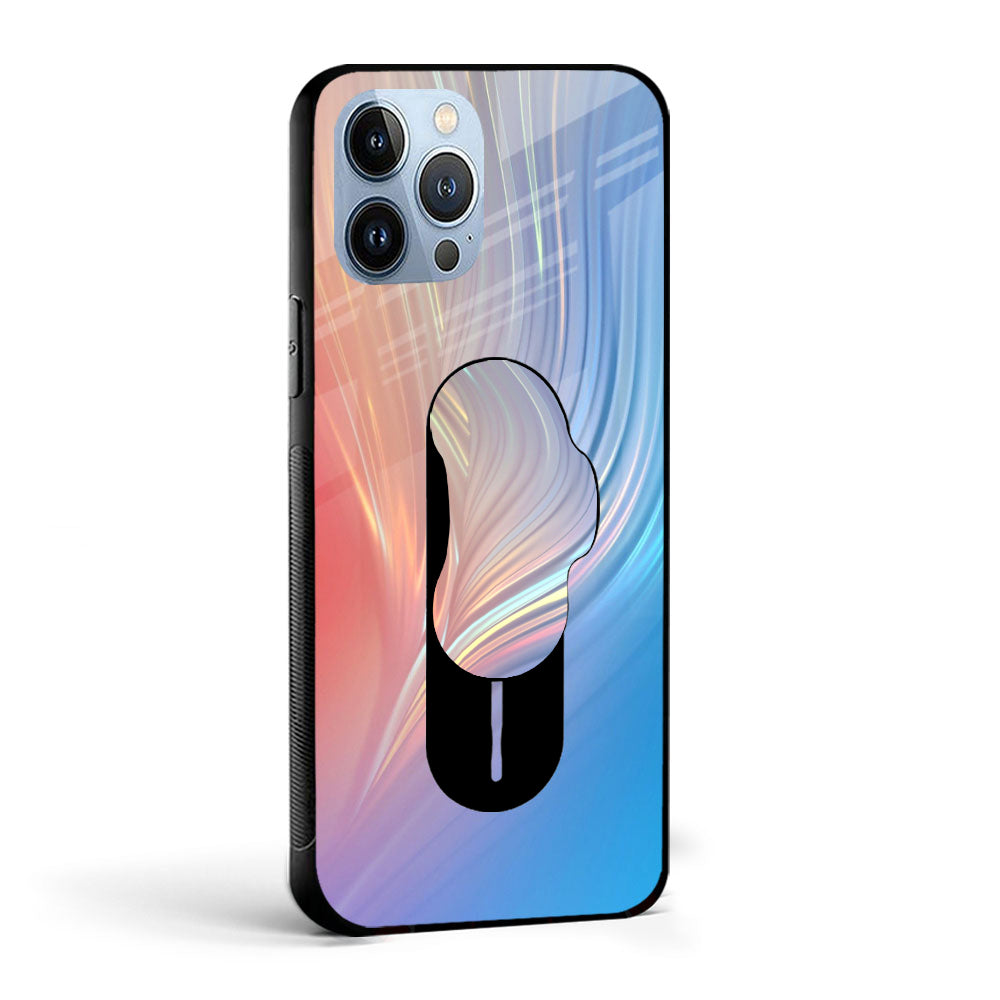 Mystic Aurora Glass case with Slider Phone Grip Combo
