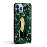 Abstract Green Glass case with Slider Phone Grip Combo