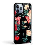 Floral Bunch Glass case with Slider Phone Grip Combo