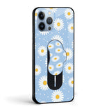 Pastel Blue Glass case with Slider Phone Grip Combo