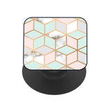 Geometric Marble Glass case with Square Phone Grip Combo