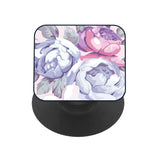 Elegant Flower Glass case with Square Phone Grip Combo