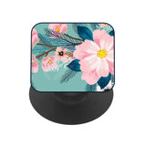 Graceful Floral Glass case with Square Phone Grip Combo