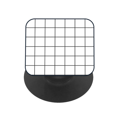 Checked Square Pattern Glass case with Square Phone Grip Combo