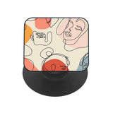 Abstract Faces Glass case with Square Phone Grip Combo