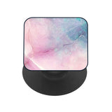 Pink Shale Marble Glass case with Square Phone Grip Combo