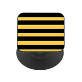 Black And Yellow Stripes Glass case with Square Phone Grip Combo