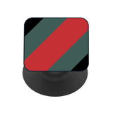 Branded Stripe Glass case with Square Phone Grip Combo