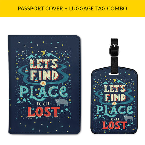 Let's Get Lost Passport & Luggage Tag Combo