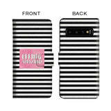 White & Black Stripes Flip Case for Samsung