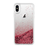 Crescent Moon Rose Snow Globe Glitter case for iPhone