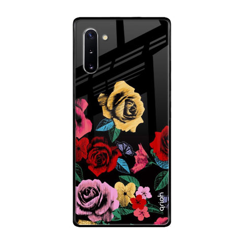 Floral Decorative Samsung Galaxy Note 10 Glass Back Cover Online