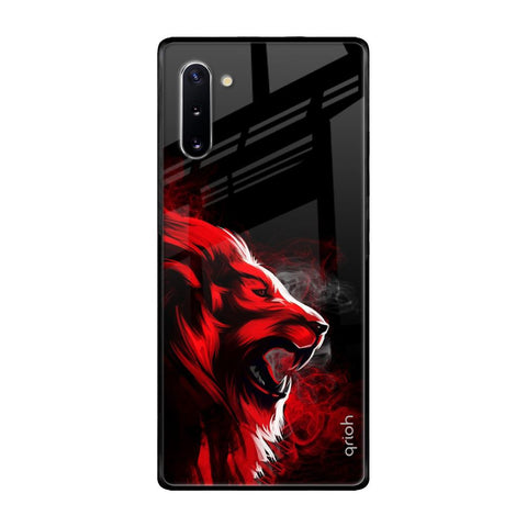 Red Angry Lion Samsung Galaxy Note 10 Glass Back Cover Online