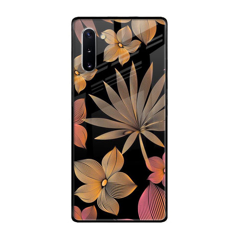 Lines Pattern Flowers Samsung Galaxy Note 10 Glass Back Cover Online