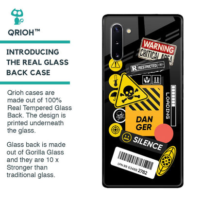 Danger Signs Glass Case for Samsung Galaxy Note 10