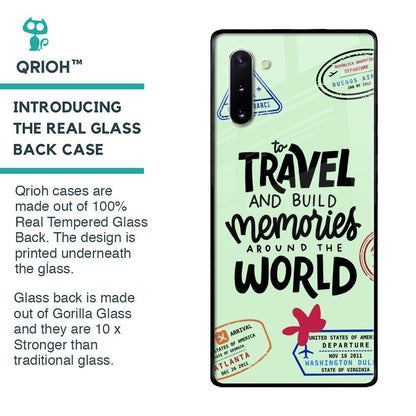 Travel Stamps Glass Case for Samsung Galaxy Note 10