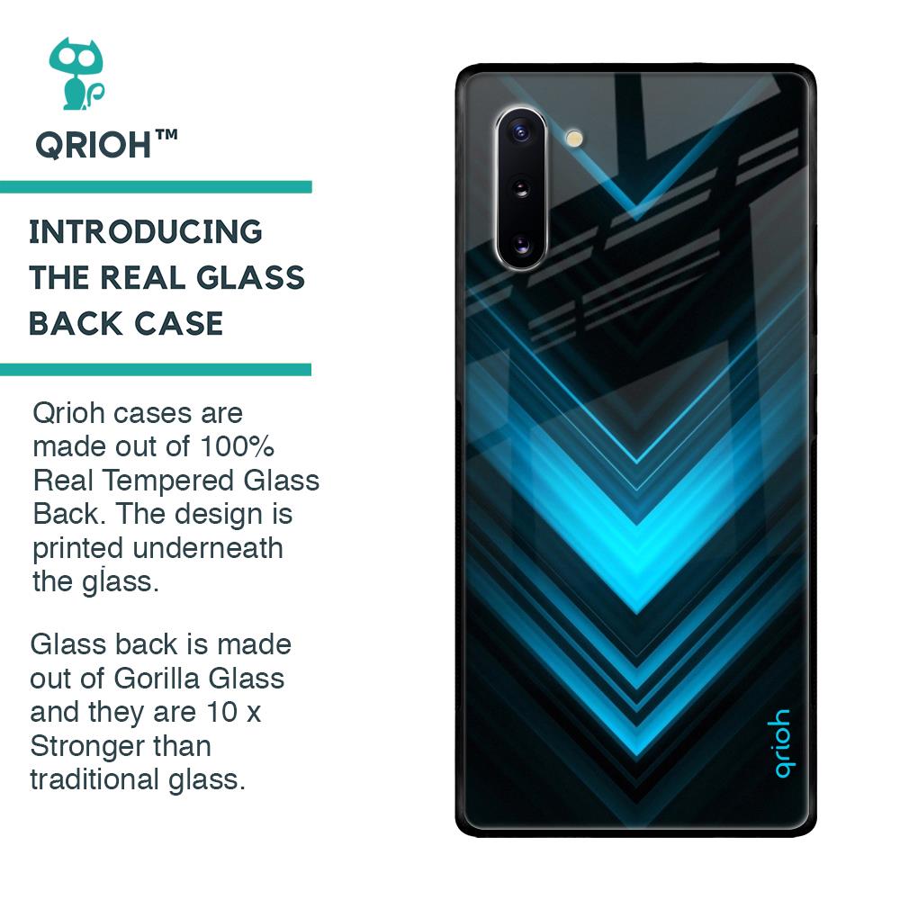 Vertical Blue Arrow Glass Case For Samsung Galaxy Note 10
