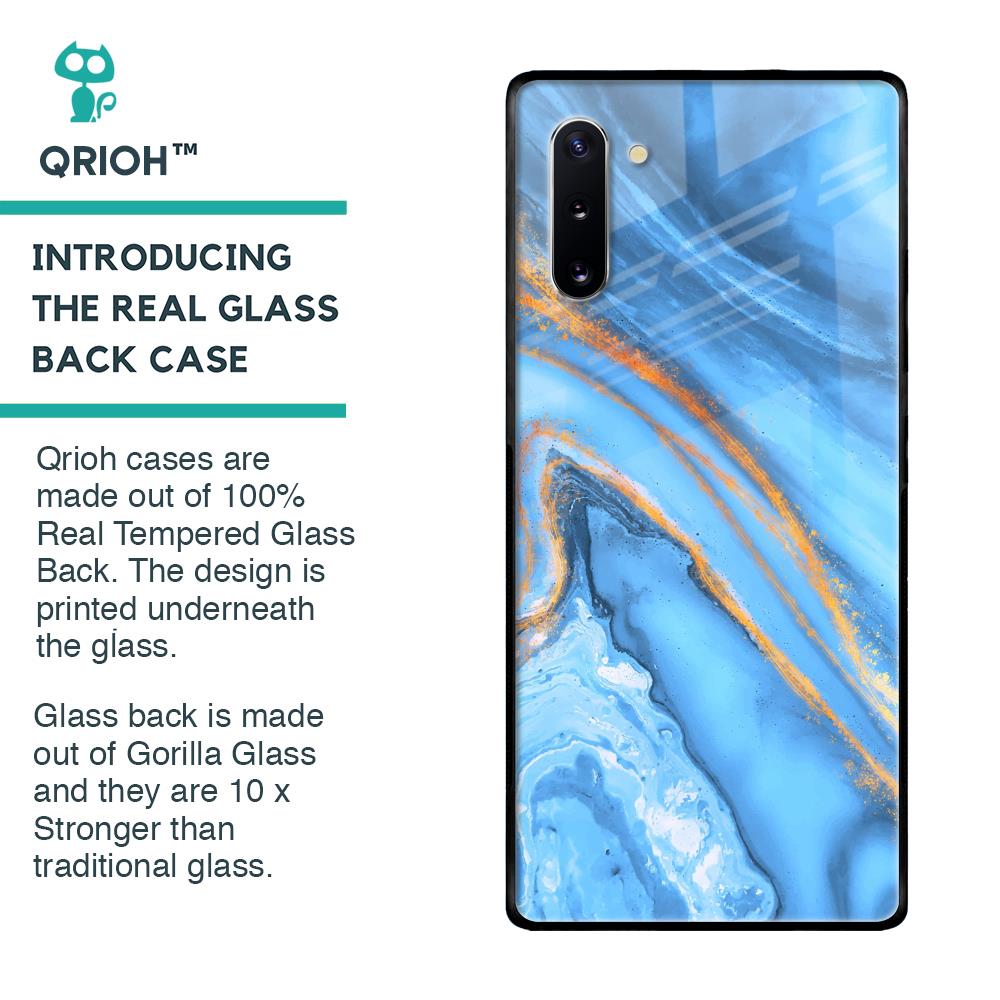 Vibrant Blue Marble Glass Case for Samsung Galaxy Note 10