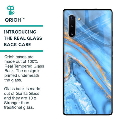 Vibrant Blue Marble Glass Case for Samsung Galaxy Note 10
