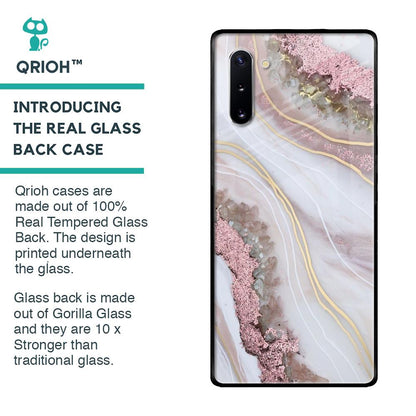 Pink & Gold Gllitter Marble Glass Case for Samsung Galaxy Note 10