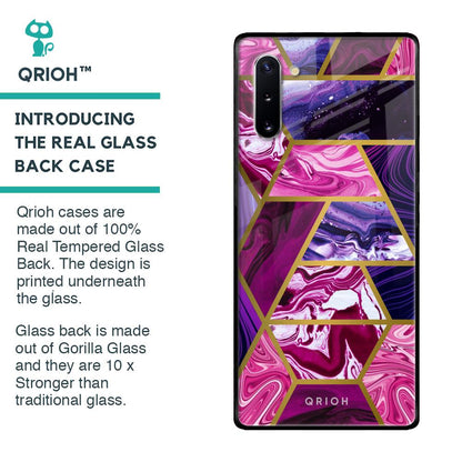Electroplated Geometric Marble Glass Case for Samsung Galaxy Note 10