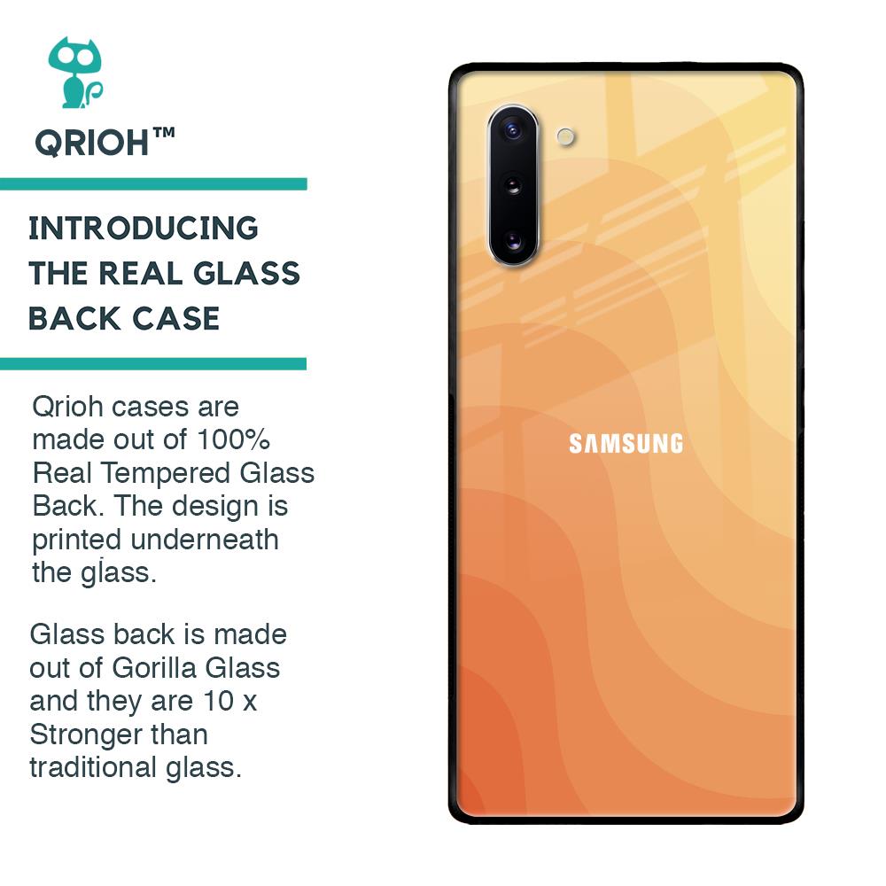 Orange Curve Pattern Glass Case for Samsung Galaxy Note 10