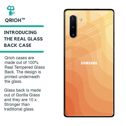 Orange Curve Pattern Glass Case for Samsung Galaxy Note 10