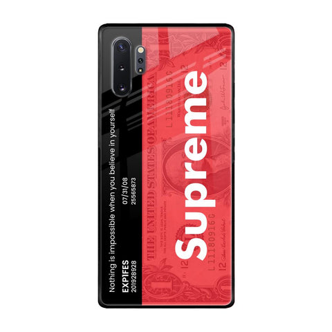 Supreme Ticket Samsung Galaxy Note 10 Plus Glass Back Cover Online