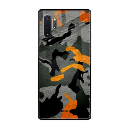 Camouflage Orange Samsung Galaxy Note 10 Plus Glass Back Cover Online