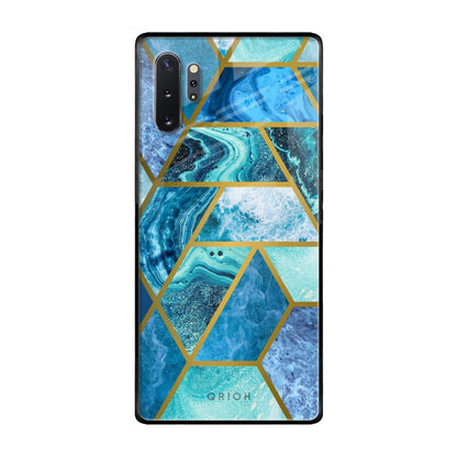 Turquoise Geometrical Marble Samsung Galaxy Note 10 Plus Glass Back Cover Online
