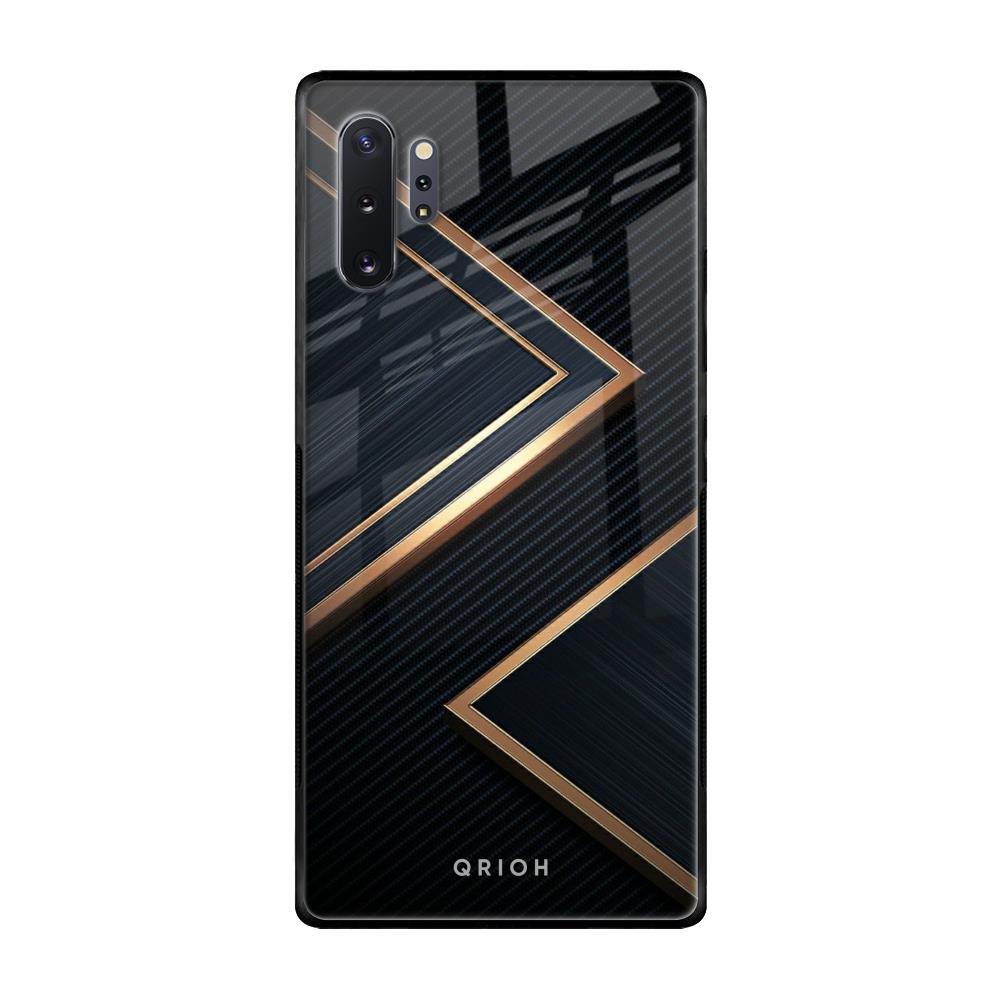 Sleek Golden & Navy Samsung Galaxy Note 10 Plus Glass Back Cover Online