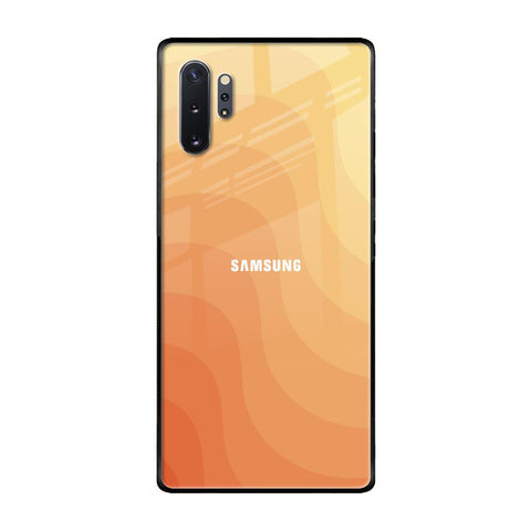 Orange Curve Pattern Samsung Galaxy Note 10 Plus Glass Back Cover Online