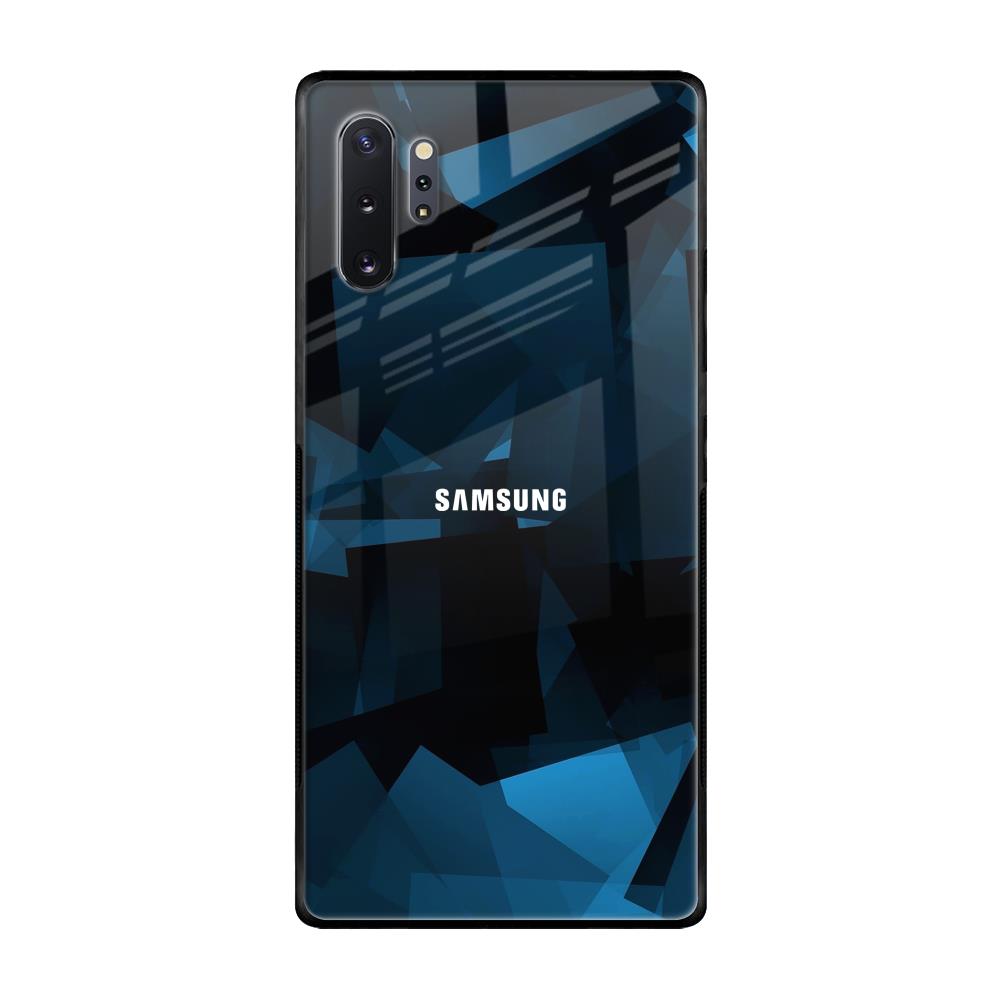 Polygonal Blue Box Samsung Galaxy Note 10 Plus Glass Back Cover Online