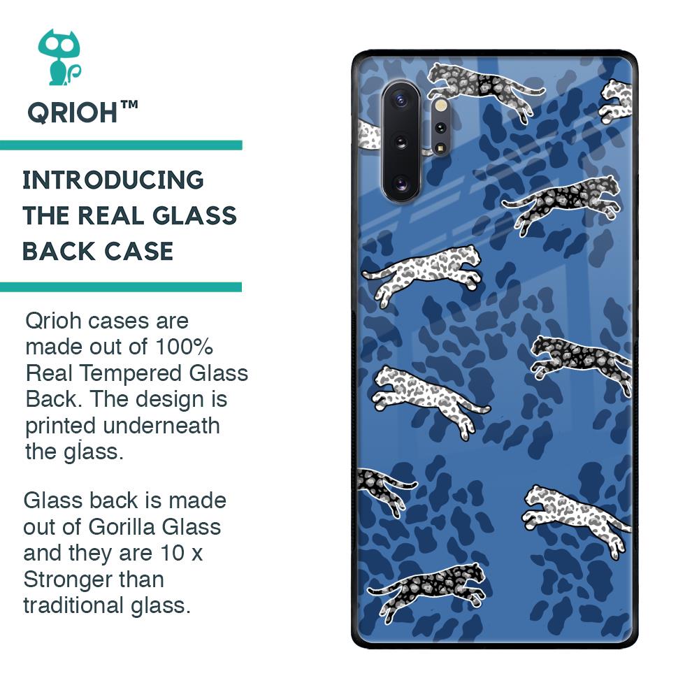 Blue Cheetah Glass Case for Samsung Galaxy Note 10 Plus