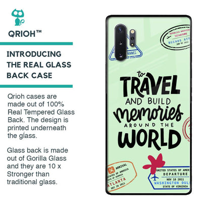 Travel Stamps Glass Case for Samsung Galaxy Note 10 Plus