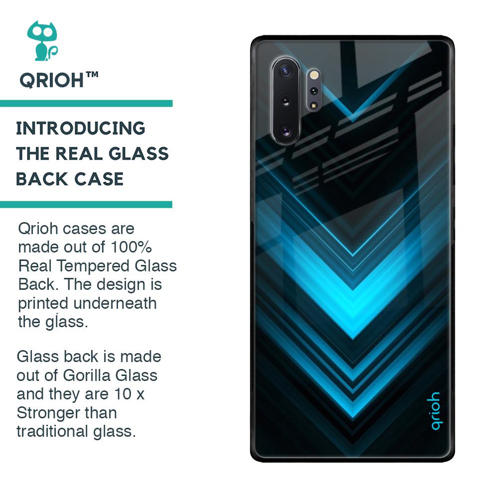 Vertical Blue Arrow Glass Case For Samsung Galaxy Note 10 Plus