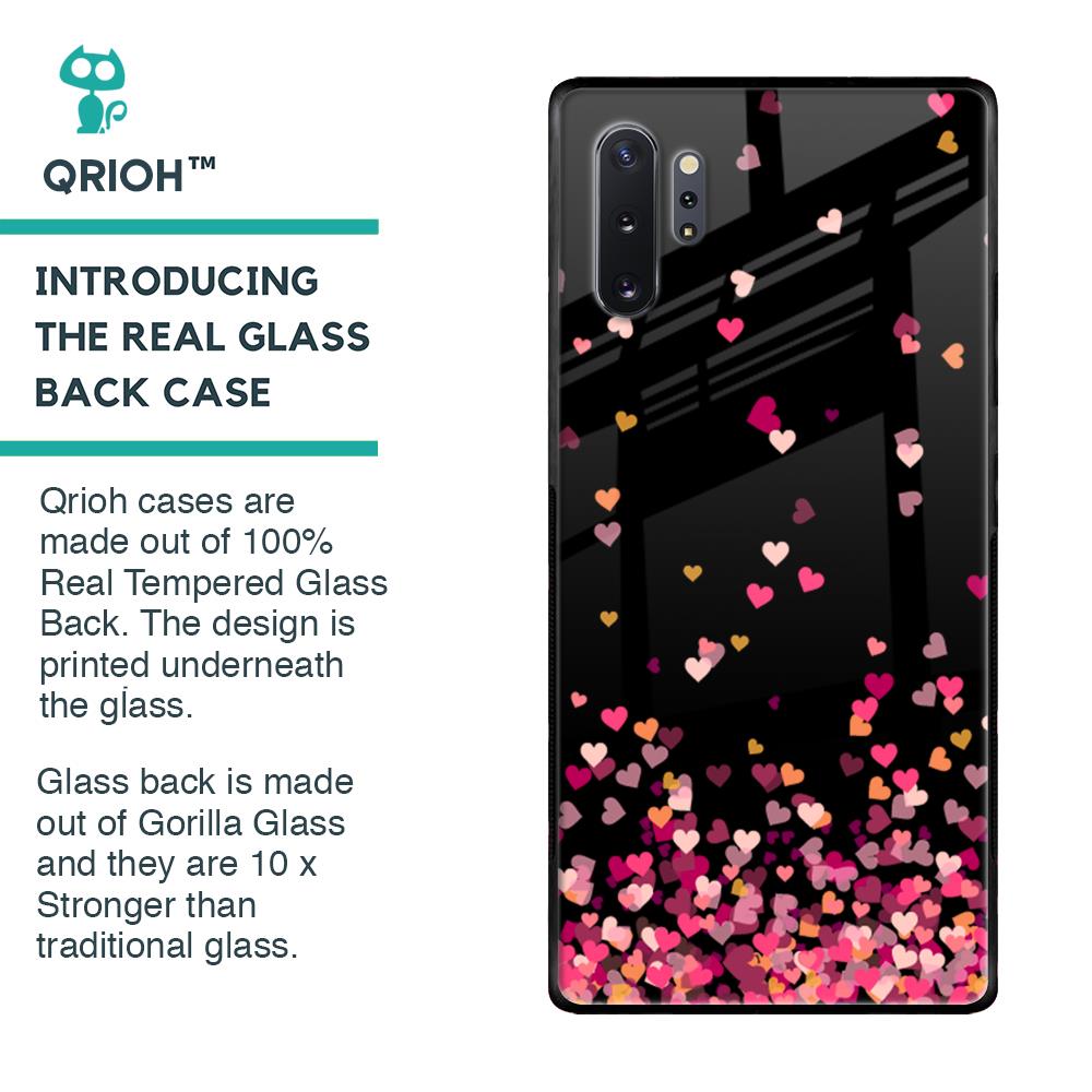 Heart Rain Fall Glass Case For Samsung Galaxy Note 10 Plus