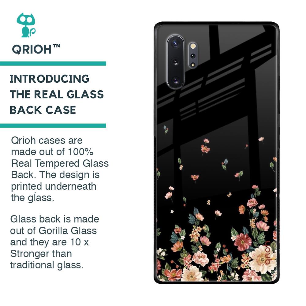 Floating Floral Print Glass Case for Samsung Galaxy Note 10 Plus