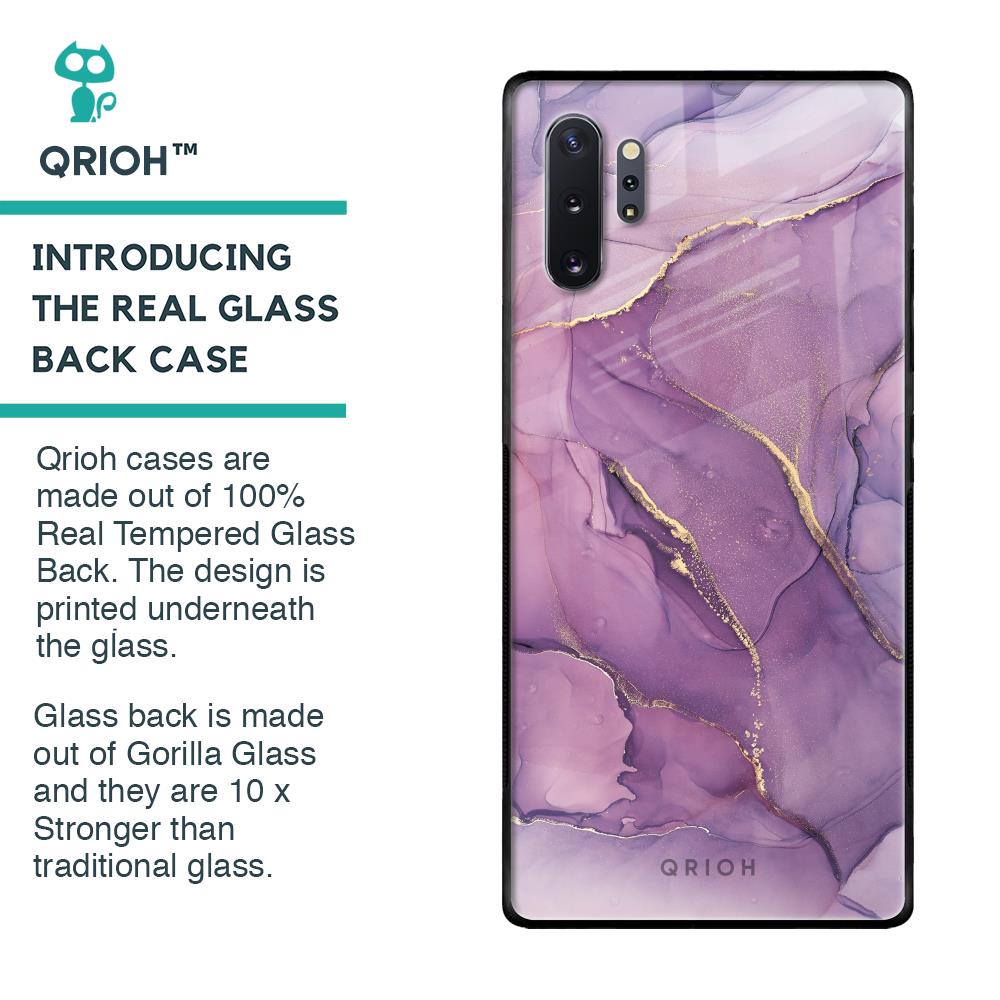 Purple Gold Marble Glass Case for Samsung Galaxy Note 10 Plus