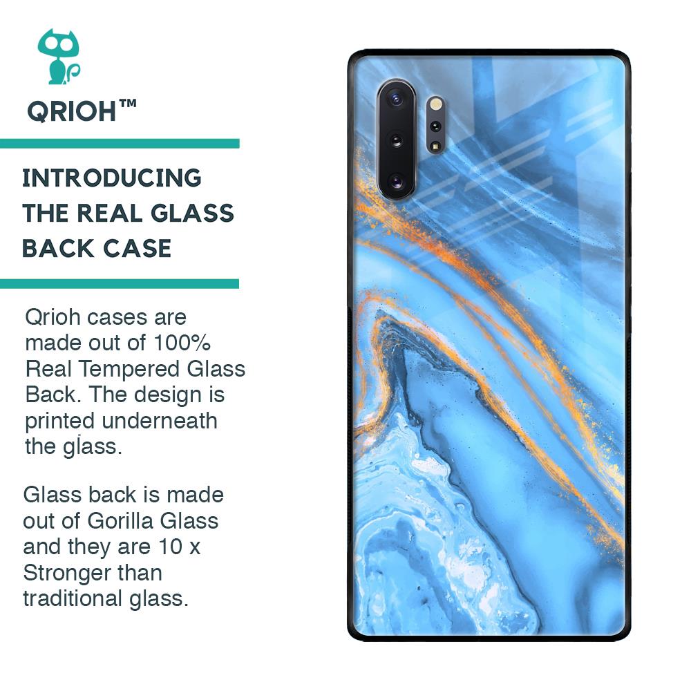 Vibrant Blue Marble Glass Case for Samsung Galaxy Note 10 Plus