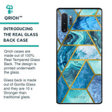 Turquoise Geometrical Marble Glass Case for Samsung Galaxy Note 10 Plus