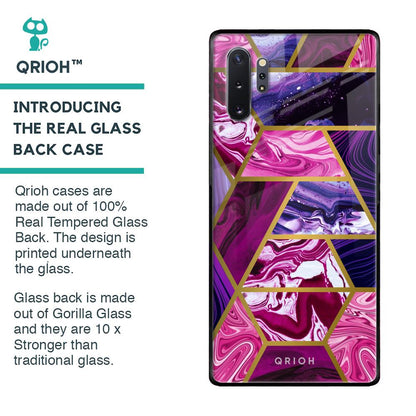 Electroplated Geometric Marble Glass Case for Samsung Galaxy Note 10 Plus