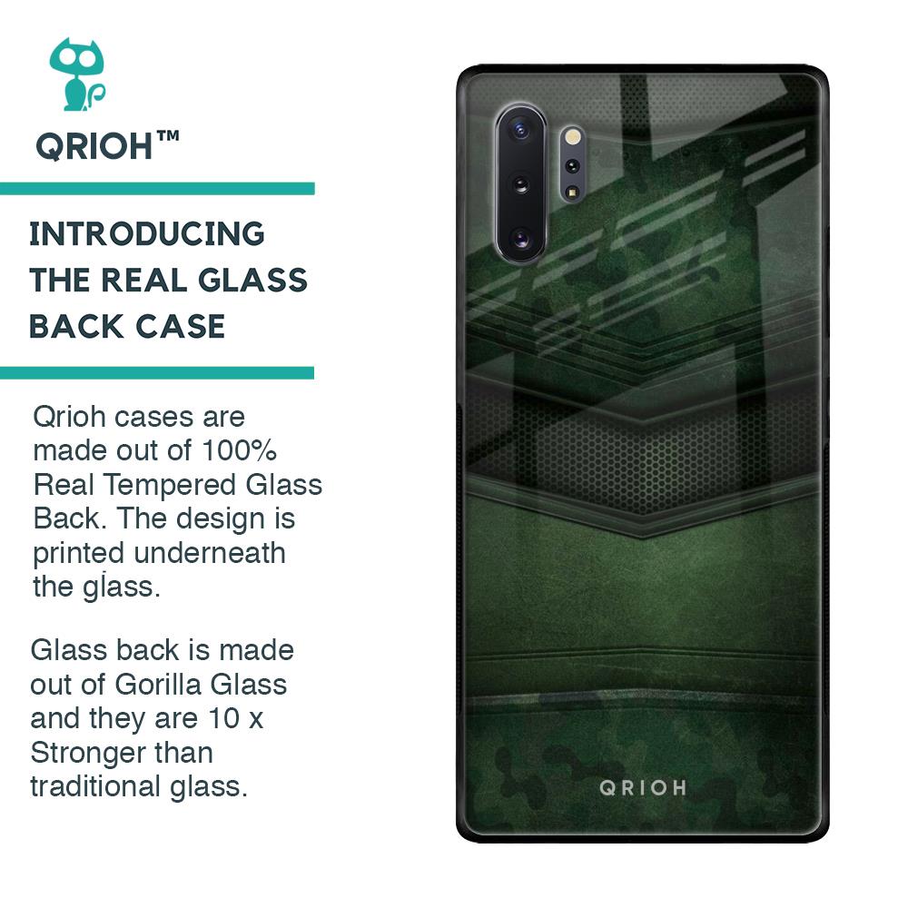 Green Leather Glass Case for Samsung Galaxy Note 10 Plus