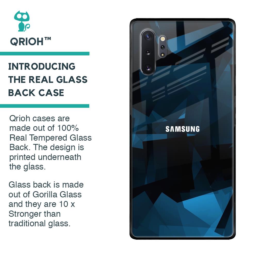 Polygonal Blue Box Glass Case For Samsung Galaxy Note 10 Plus