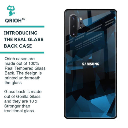 Polygonal Blue Box Glass Case For Samsung Galaxy Note 10 Plus