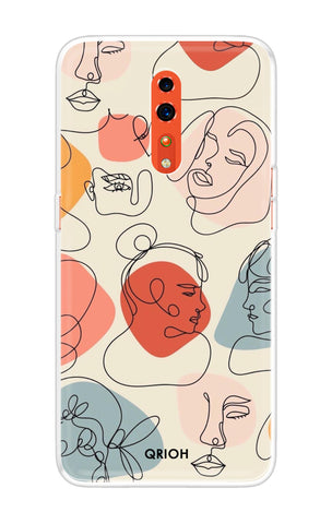 Abstract Faces Oppo Reno Z Back Cover