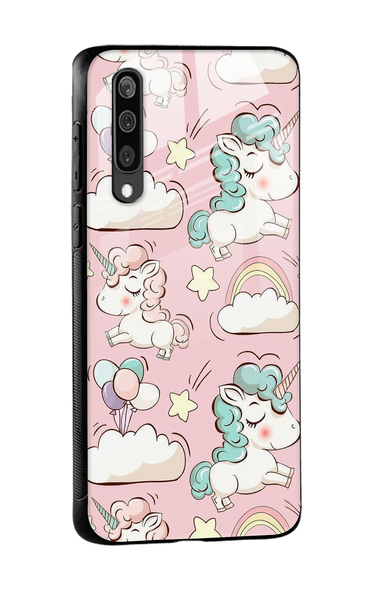 Balloon Unicorn Glass case for Samsung Galaxy A30s