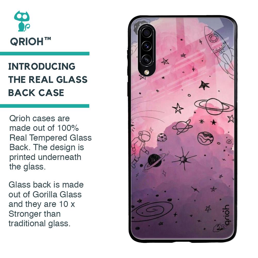 Space Doodles Glass Case for Samsung Galaxy A30s