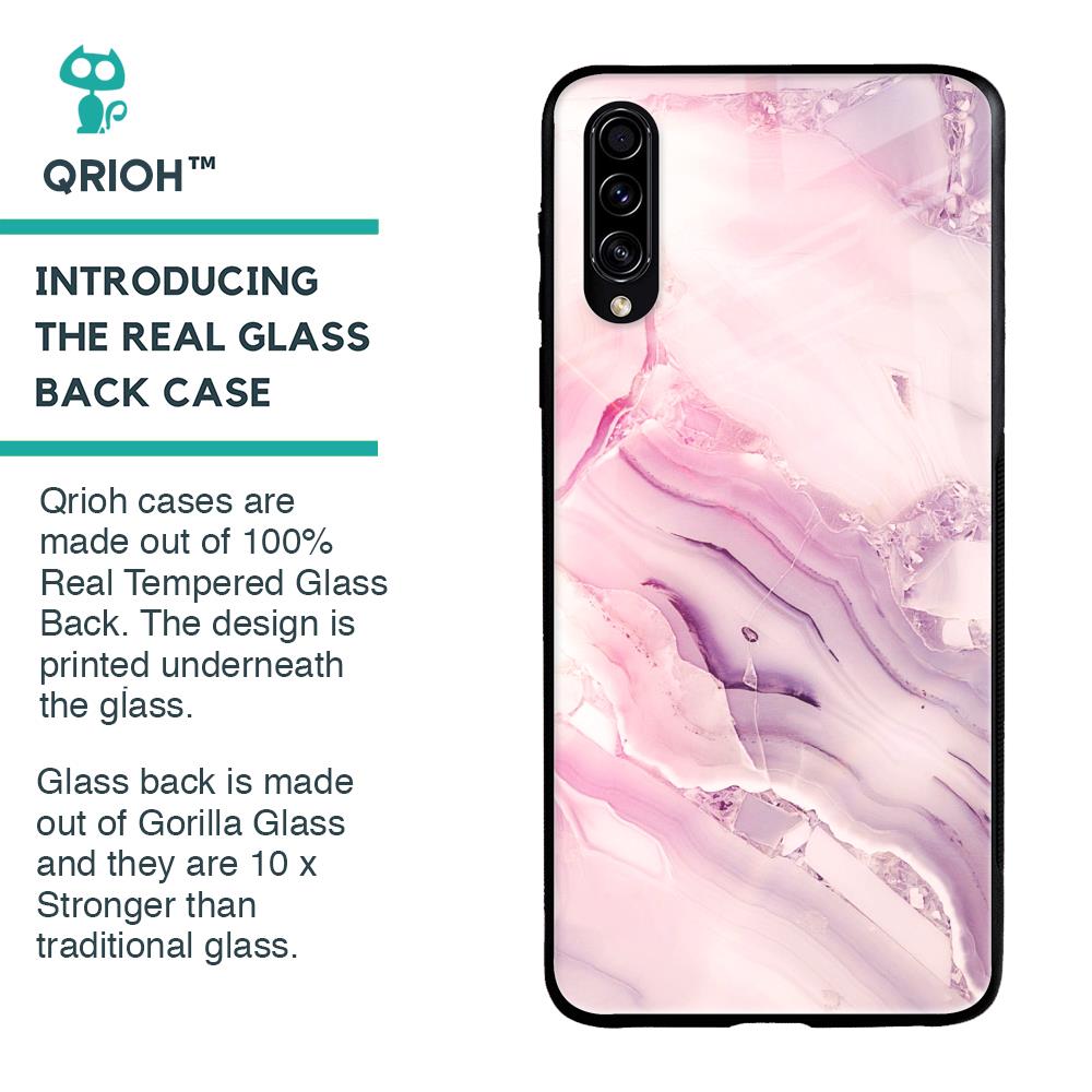 Diamond Pink Gradient Glass Case For Samsung Galaxy A30s